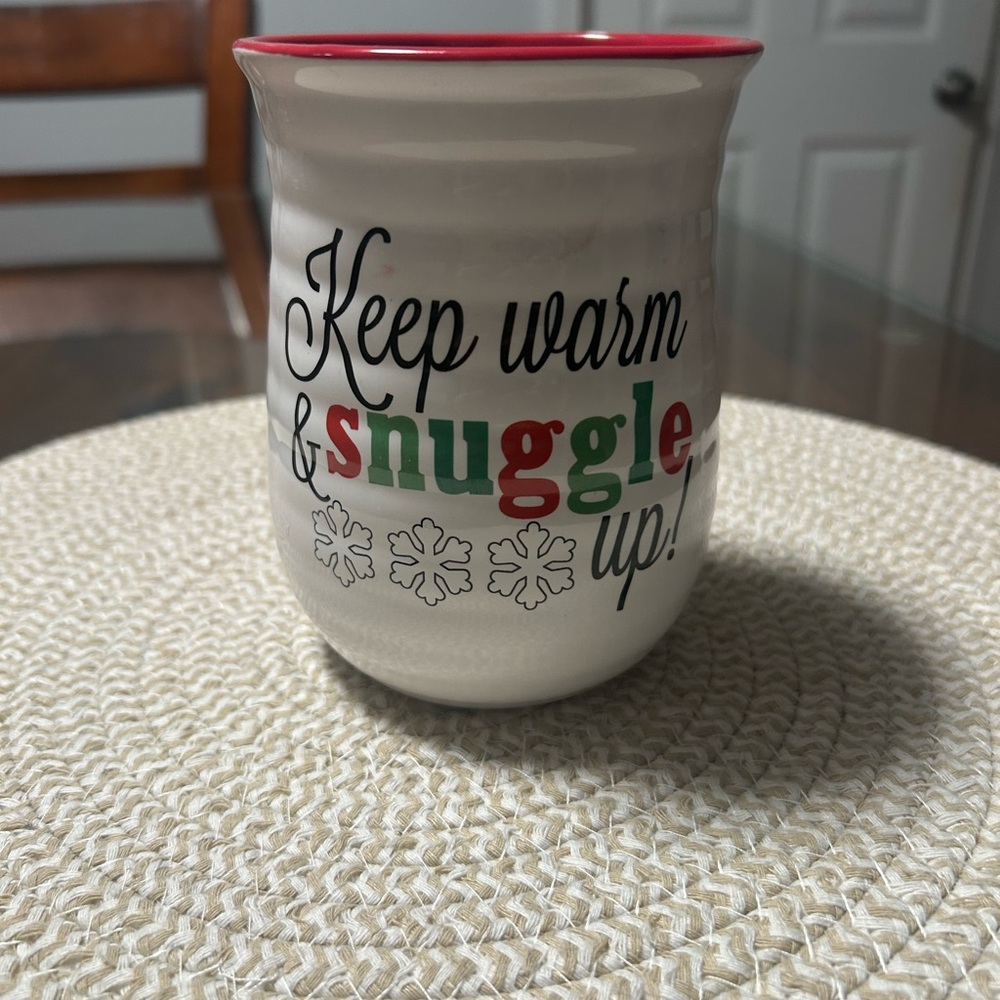 Cozy White and Red Snuggle Mug